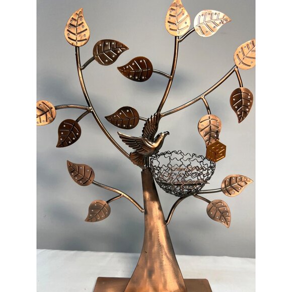 Metal Tree Sculpture With Bird & Nest Or Jewelry Tree - Picture 2 of 7